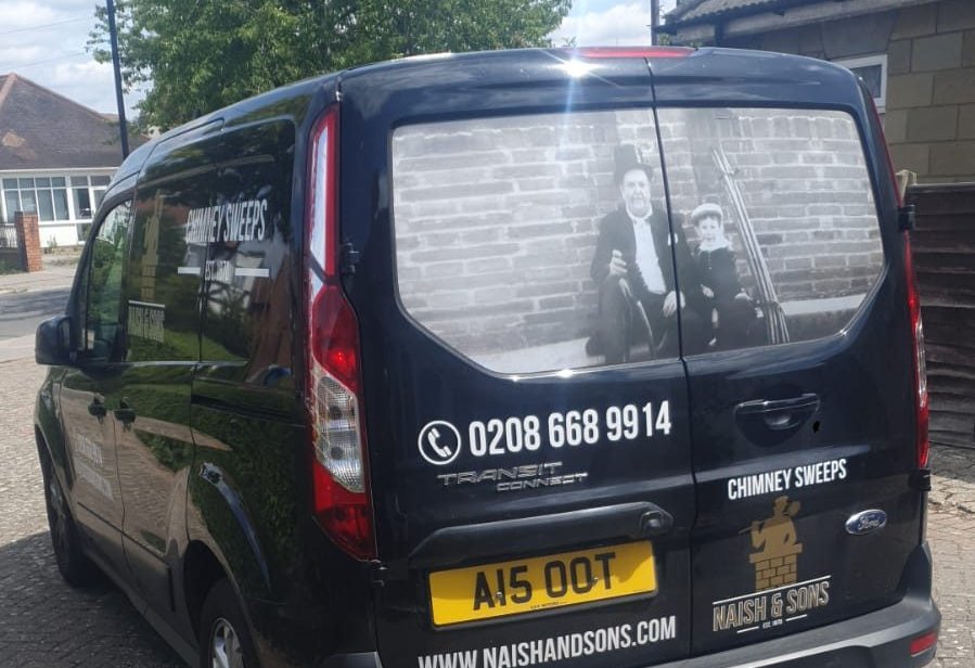 The black Naish & Sons van today, registration A15 OOT